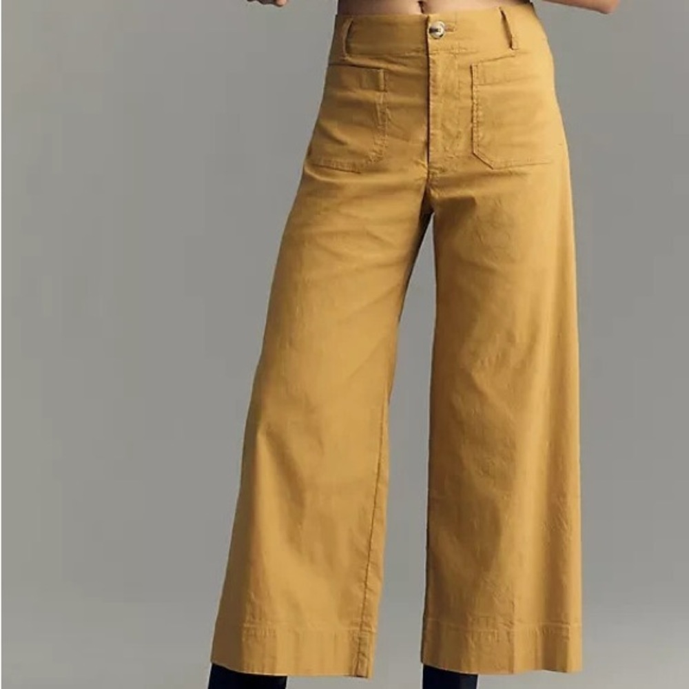 Anthropologie Maeve Colette Mustard Wide-Leg Pants